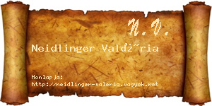 Neidlinger Valéria névjegykártya